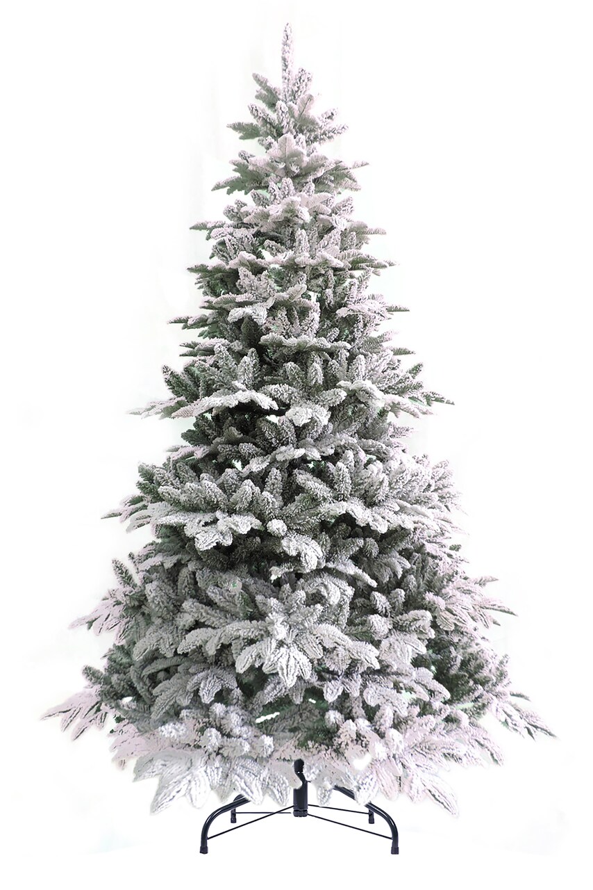 Perfect Holiday Calgary Spruce Artificial Christmas Tree - Snow Flocked